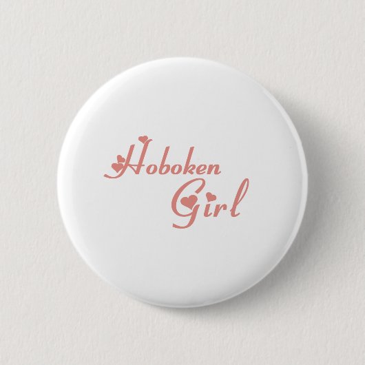 Hoboken Girl-T-shirts Ronde Button 5,7 Cm (Voorkant)