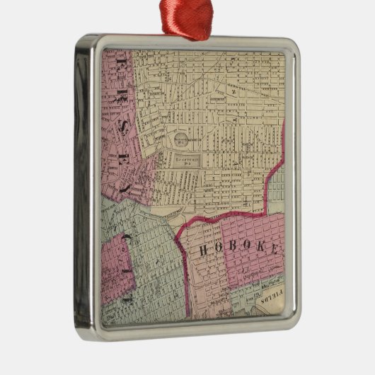 Hoboken, Jersey City Metalen Ornament (Rechts)