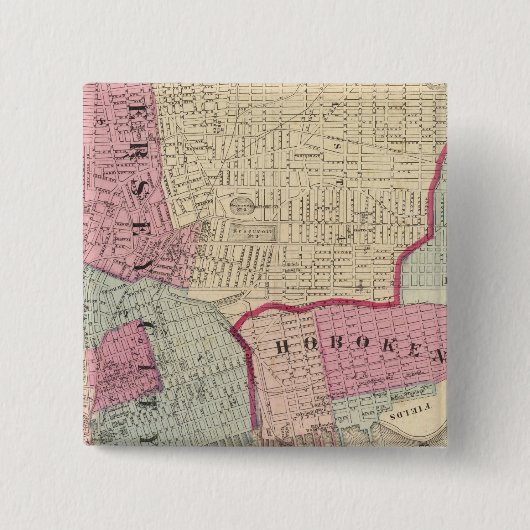 Hoboken, Jersey City Vierkante Button 5,1 Cm (Voorkant)