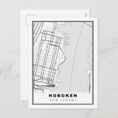 Hoboken Map Feestdagenkaart (Voorkant / Achterkant)