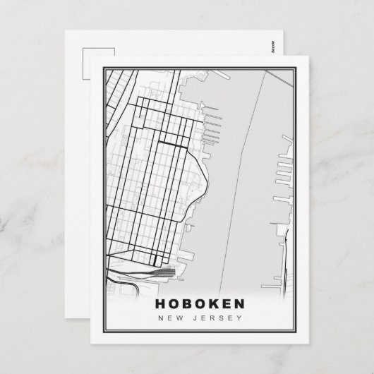 Hoboken Map Feestdagenkaart (Voorkant / Achterkant)