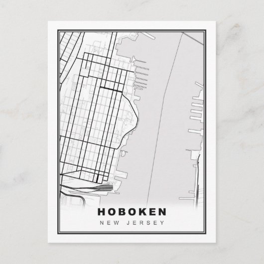 Hoboken Map Feestdagenkaart (Voorkant)