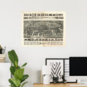 Hoboken New Jersey 1903 Antiek Panorama Poster (Thuiskantoor)