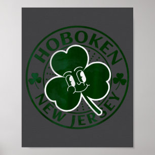 Hoboken New Jersey Ierse Shamrock Nj Retro Souveni Poster