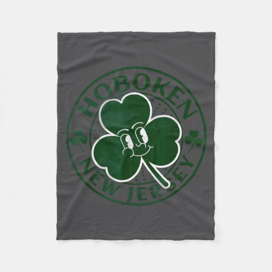 Hoboken New Jersey Irish Shamrock Nj Retro Souveni Fleece Deken (Voorkant)