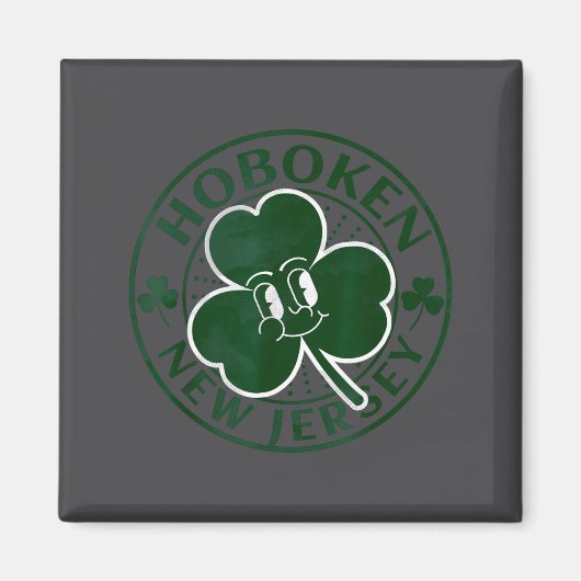 Hoboken New Jersey Irish Shamrock Nj Retro Souveni Magneet (Voorkant)