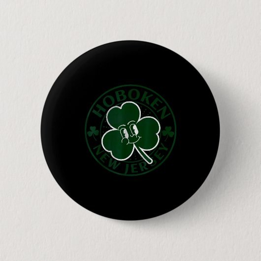 Hoboken New Jersey Irish Shamrock Nj Retro Souveni Ronde Button 5,7 Cm (Voorkant)