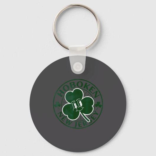 Hoboken New Jersey Irish Shamrock Nj Retro Souveni Sleutelhanger (Voorkant)