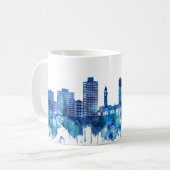 Hoboken New Jersey Skyline Blue Koffiemok (Voorkant links)