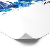 Hoboken New Jersey Skyline Blue Poster (Hoek)