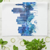 Hoboken New Jersey Skyline Blue Theedoek (Gevouwen)