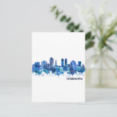 Hoboken New Jersey Skyline Blue Uitnodiging Briefkaart (Staand voorkant)