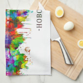 Hoboken New Jersey Skyline Theedoek (Quarter Fold)