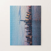 Hoboken , New Jersey Skyline tijdens de zonsonderg Legpuzzel (Verticaal)