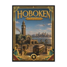 Hoboken New Jersey Vintage Art Deco Gouden Tijdper