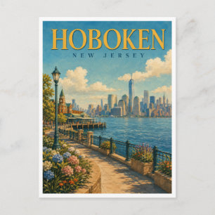 Hoboken New Jersey Waterfront Promenade GeoSaga Briefkaart