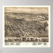 Hoboken, NJ Panoramic Map - 1881 Poster (Voorkant)
