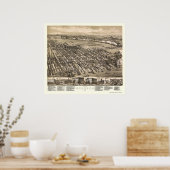 Hoboken, NJ Panoramic Map - 1881 Poster (Keuken)