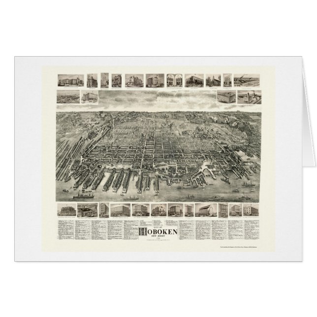 Hoboken, NJ Panoramic Map - 1904 (Voorkant Horizontaal)
