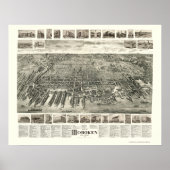 Hoboken, NJ Panoramic Map - 1904 Poster (Voorkant)