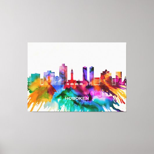 Hoboken Skyline Canvas Afdruk (Voorkant)