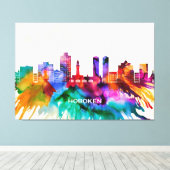 Hoboken Skyline Canvas Afdruk (Insitu (Houten vloer))