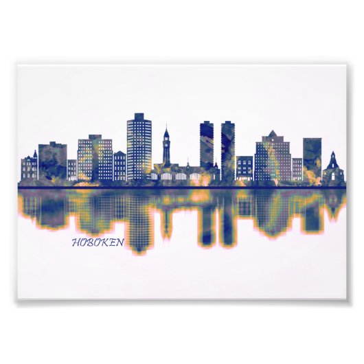Hoboken Skyline Foto Afdruk (Voorkant)
