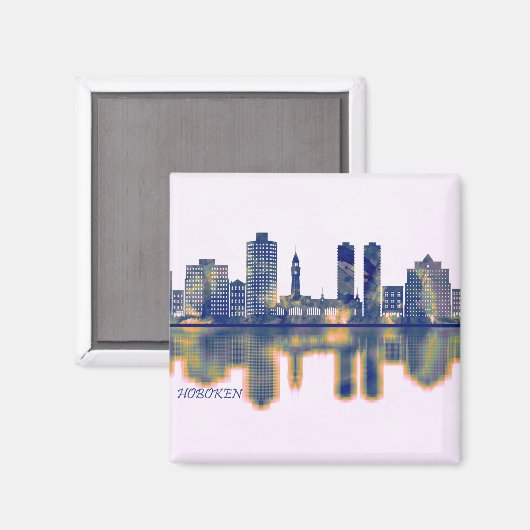 Hoboken Skyline Magneet (Voorkant / Achterkant)
