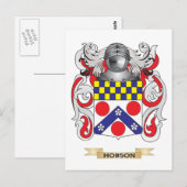 Hobson wapenschild (familiewapen) briefkaart (Voorkant / Achterkant)