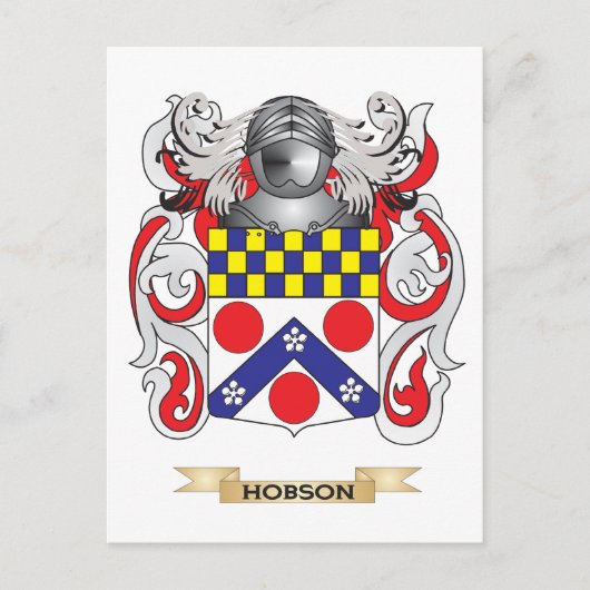 Hobson wapenschild (familiewapen) briefkaart (Voorkant)