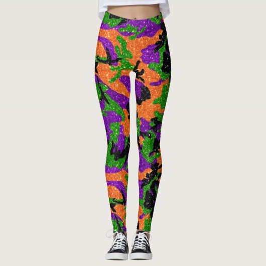 HOC Monster Glitter Halloween Edition Camo Leggings (Voorkant)