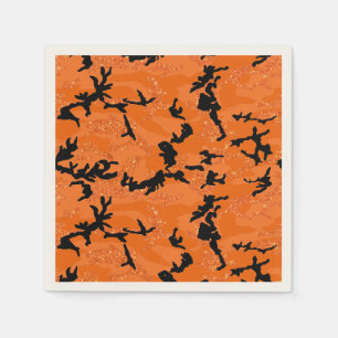 HOC Oranje Glitter Halloween Editie Camo Servet