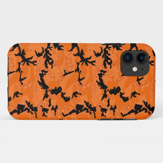 HOC Oranje Glitter Halloween Edition Camo Case-Mate iPhone Case (Achterkant (horizontaal))