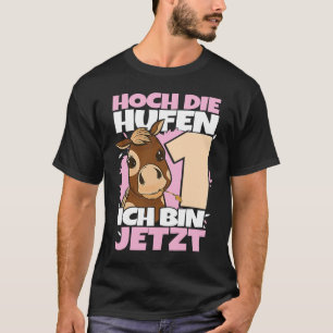 Hoch die Hufen 1st Birthday 1 Year Girl Horses Rid T-shirt