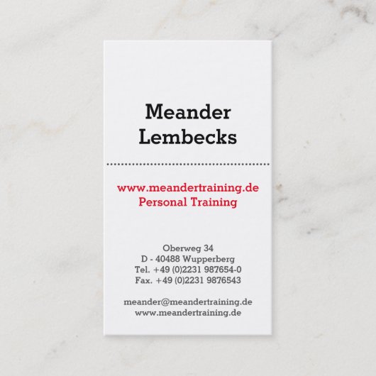 Hochformat Typo Kaarten Visitekaartje (Voorkant)