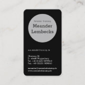 Hochformat Typo Karten Visitekaartje (Voorkant)