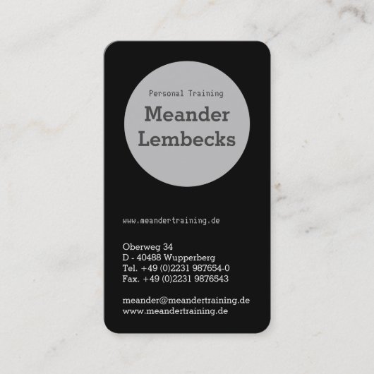 Hochformat Typo Karten Visitekaartje (Voorkant)