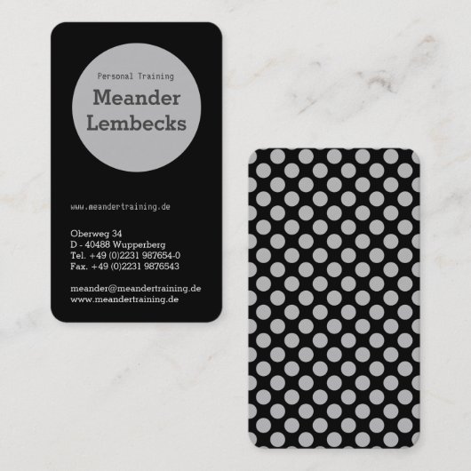Hochformat Typo Karten Visitekaartje (Voorkant / Achterkant)