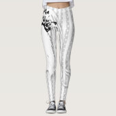 Hochzeit Braut Rosen Streifen & Punkte Leggings (Voorkant)