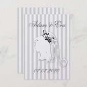 Hochzeit Braut Schleier Streifen personalisieren Save The Date (Voorkant / Achterkant)