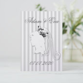 Hochzeit Braut Schleier Streifen personalisieren Save The Date (Staand voorkant)