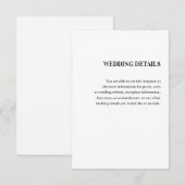 Hochzeit Detail Informatiekaartje (Voorkant / Achterkant)