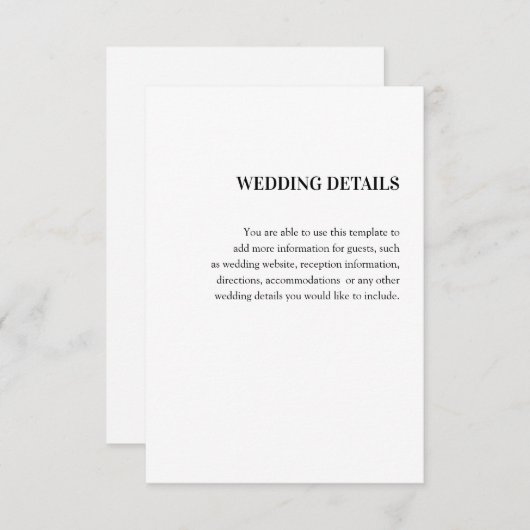 Hochzeit Detail Informatiekaartje (Voorkant / Achterkant)