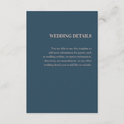Hochzeit Detail Informatiekaartje (Voorkant)
