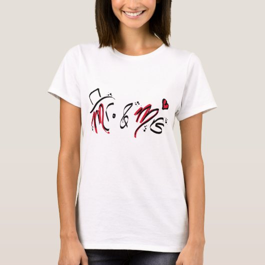 Hochzeit Mr. & Mrs. T-shirt (Voorkant)