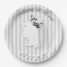 Hochzeit Streifen & Punkte  Namen personalisieren Papieren Bordje