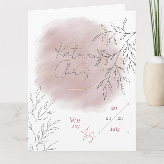 Hochzeit Wedding Romantic Blush Kaart (Voorkant)
