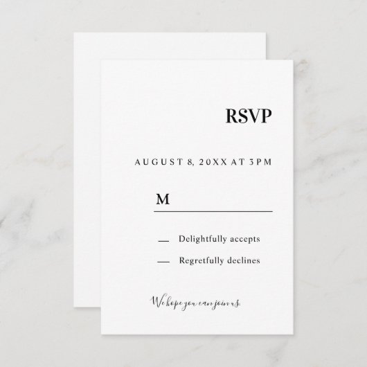 Hochzeits Einladung Antwortkarte RSVP Informatiekaartje (Voorkant / Achterkant)