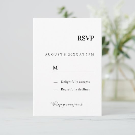 Hochzeits Einladung Antwortkarte RSVP Informatiekaartje (Staand voorkant)