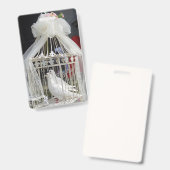 Hochzeits Tauben warten auf das Brautpaar Badge (Voor- en achterkant)